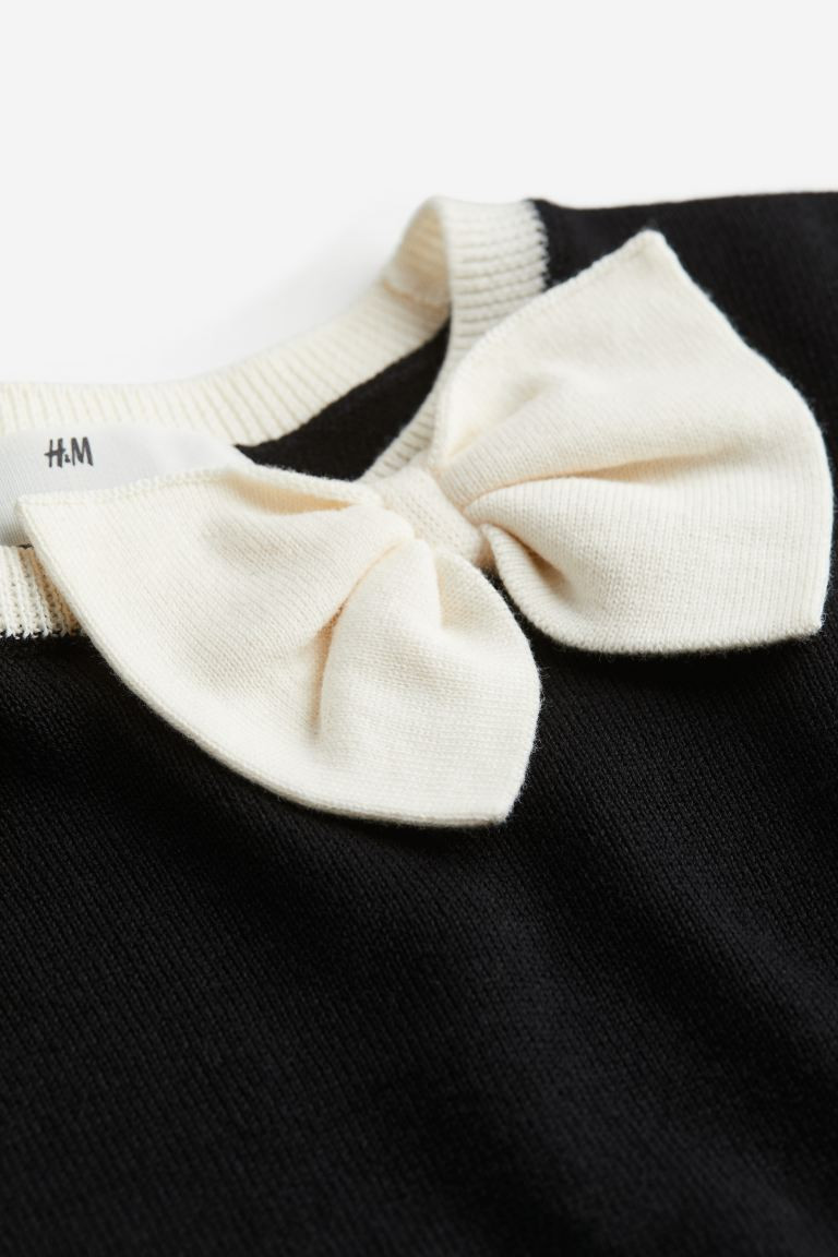 2-piece Fine-knit Cotton Set - Black/white - Kids | H&M US | H&M (US + CA)