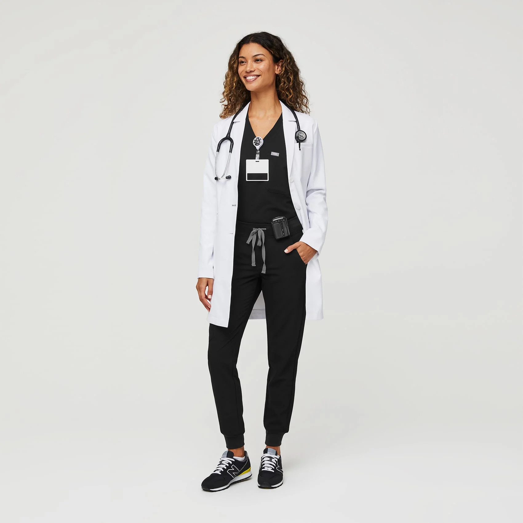 Women’s Bellevue Slim Long Lab Coat  - White · FIGS | FIGS