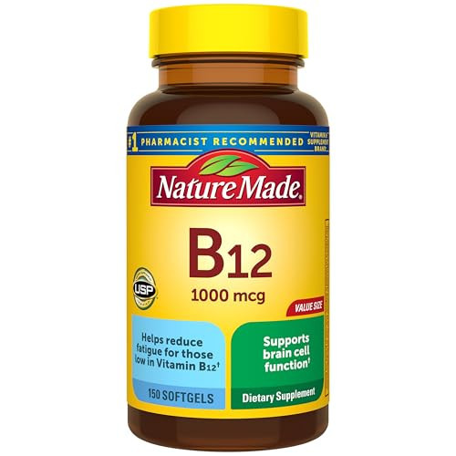 Nature Made Vitamin B12 1000 mcg, Dietary Supplement for Energy Metabolism Support, B12 Vitamins 1000 mcg, 150 Softgels, 150 Day Supply | Amazon (US)