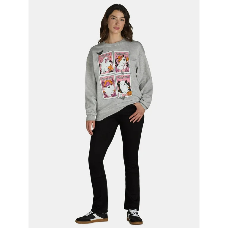Halloween Women’s Multi Boo Graphic Sweatshirt, Sizes XXS-XXL | Walmart (US)