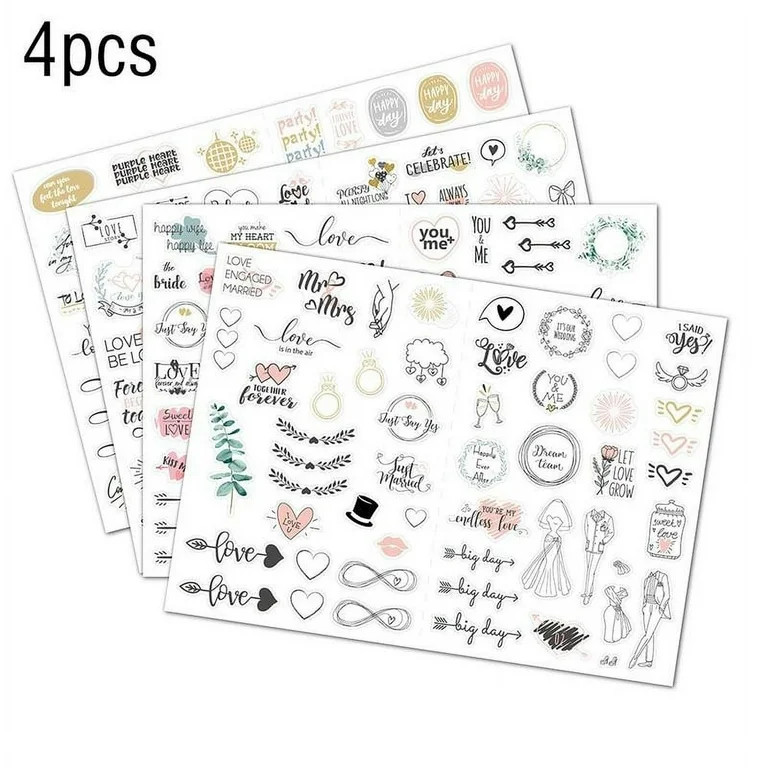 Wedding Bliss Stickers 4 Sheets/set Scrapbooking Wedding New Plan Planning Q9K4 Engagement O8S8 | Walmart (US)