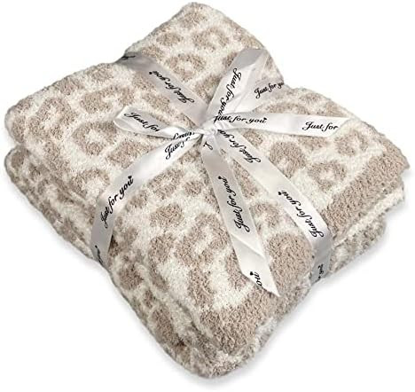 Luxury Fleece Yarn Leopard Jacquard Throw Blanket Super Soft Lightweight Washable Blanket for Cha... | Amazon (US)