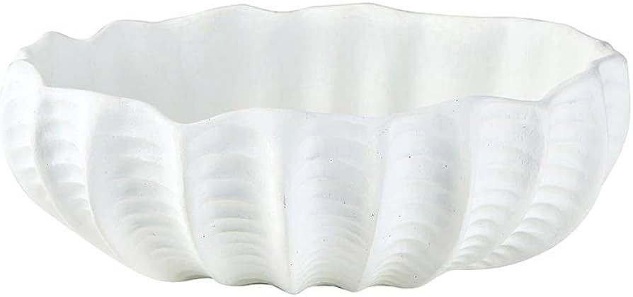 47th & Main Coastal Décor Conch Bowl Home Décor for Table, 9" L x 7" W x 3.25" H, Matte White | Amazon (US)