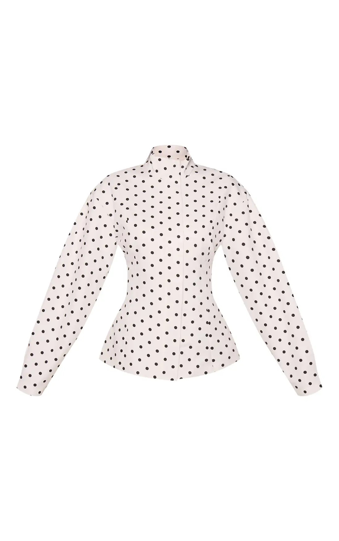 White Polka Dot Tailored Cocoon Sleeve Jacket Co-ord | PrettyLittleThing USA | PrettyLittleThing US