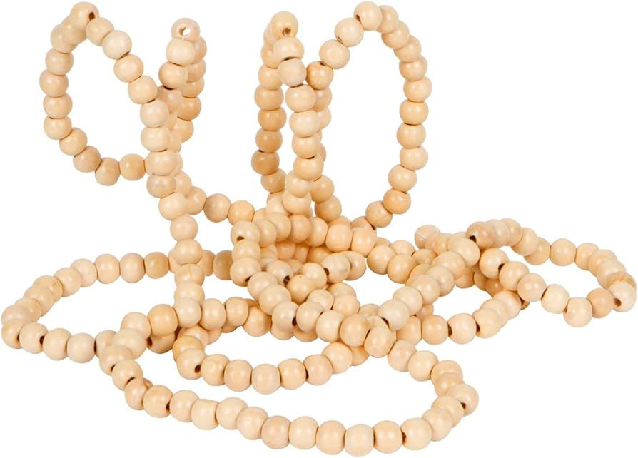 One Holiday Way 9-Foot Long Rustic Natural Beige Wood Bead Garland Christmas Tree Decoration - De... | Amazon (US)