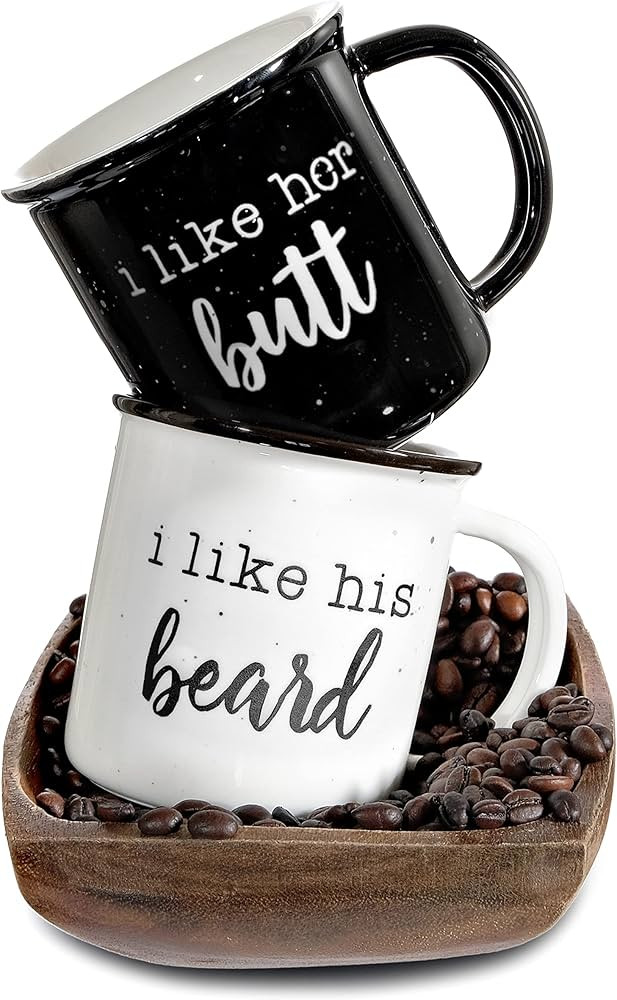 I Like His Beard I Like Her Butt Coffee Mug Set of 2 I Like Her Butt I Like His Beard Mug I Like ... | Amazon (US)
