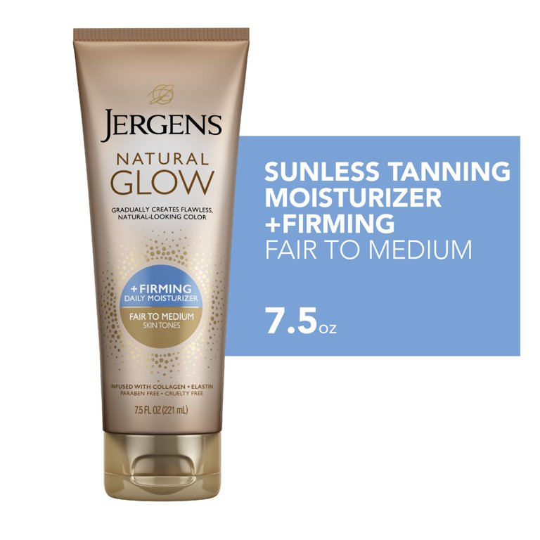 Jergens Natural Glow +FIRMING Sunless Tanning Daily Body Lotion, Fair to Medium Skin Tone, 7.5 fl... | Walmart (US)