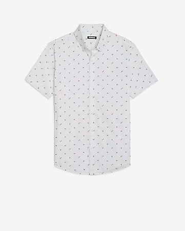 Monkey Print Button-down Cotton Shirt | Express