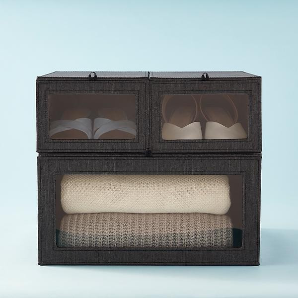 Black Cambridge Drop-Front Sweater Box | The Container Store