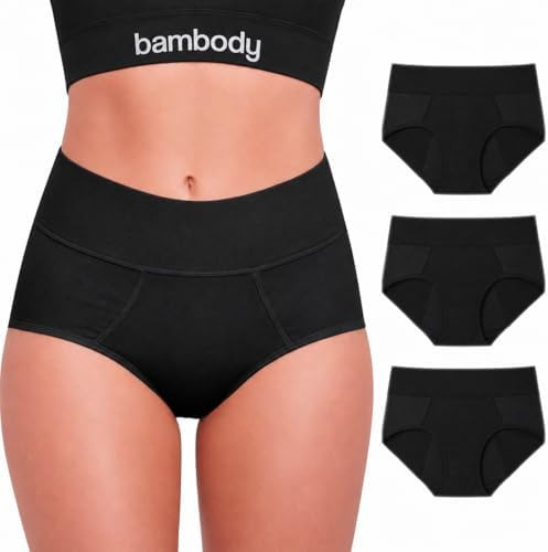 Bambody Absorbent Period Panties - Bamboo Rayon - Period Underwear for Women and Teens - All-Day ... | Amazon (US)