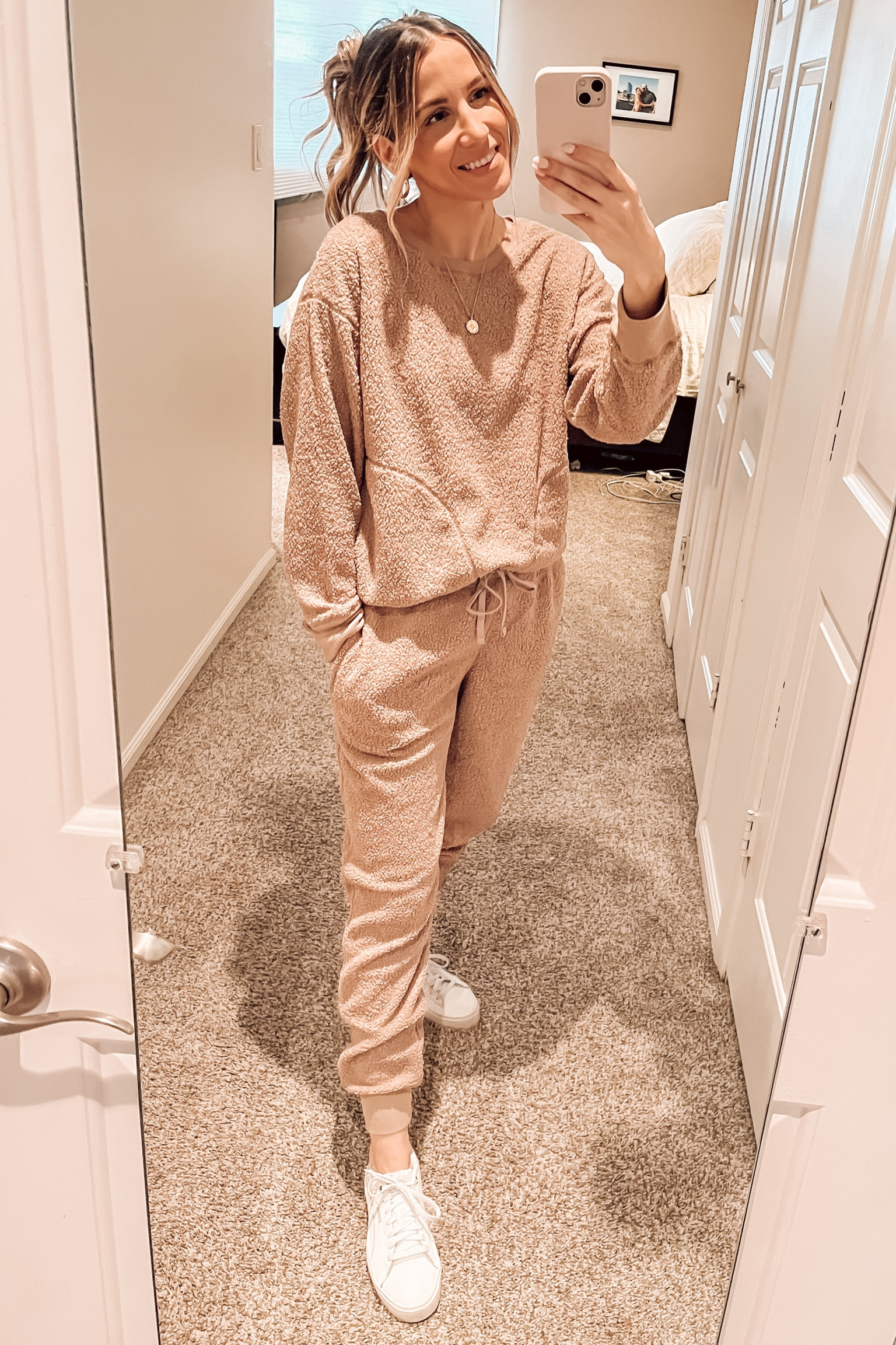 The Sherpa lounge set you NEED! And it’s currently HALF-OFF for a limited time so move fast!! It comes in a few different colors and even a cute tie-dye print. It’s giving that put-together look with little effort. My MIL gave me this set as a Christmas gift and safe to say I’ll be wearing it all winter :)

#LTKstyletip #LTKsalealert #LTKunder50