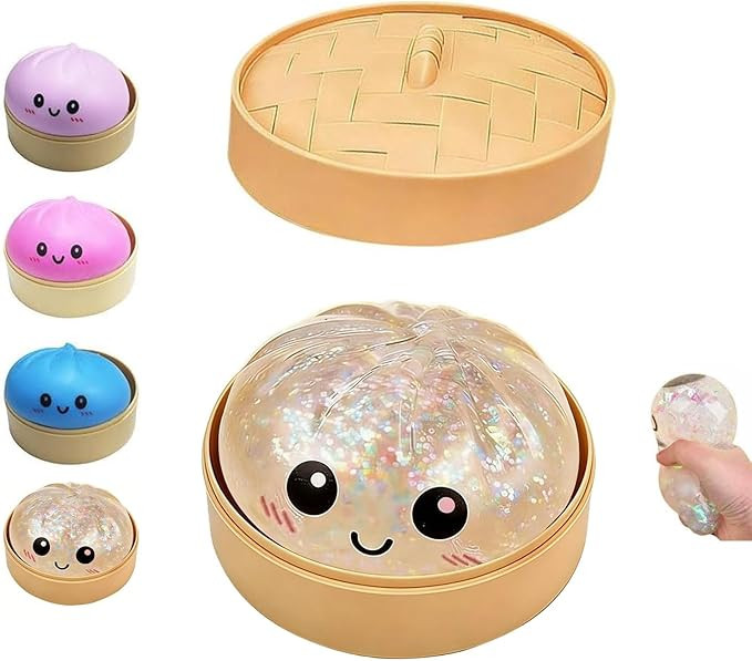 Amazon.com: Dumpling Squishies Toy, Giant Glitter Dumpling, Colorful Dumplings Stress Balls Fidge... | Amazon (US)