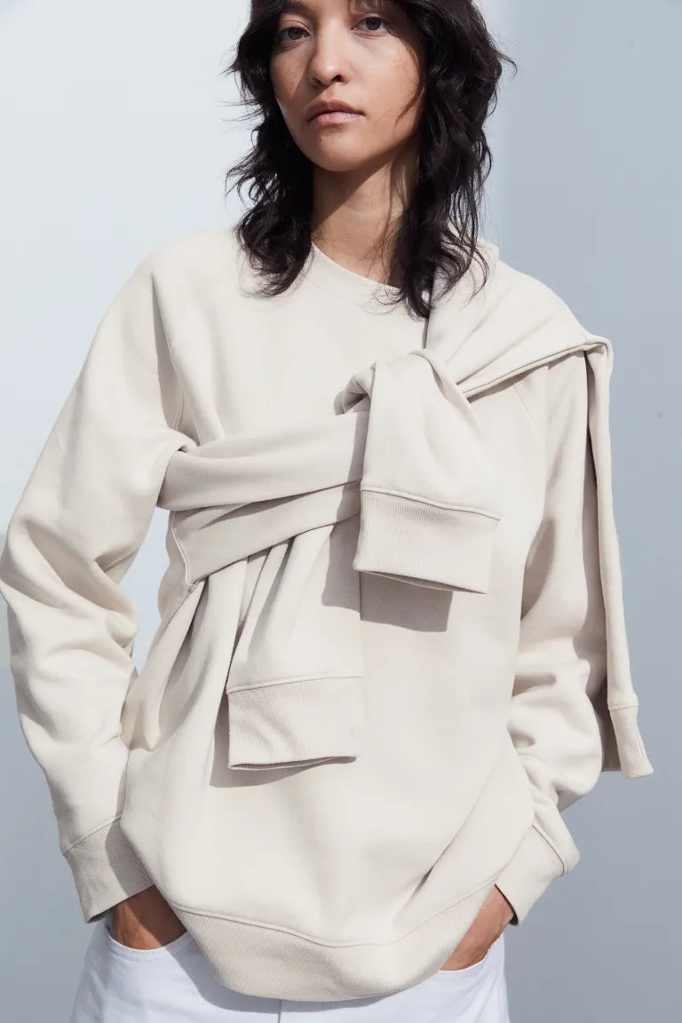Sweatshirt - Light beige - Ladies | H&M GB | H&M (UK, MY, IN, SG, PH, TW, HK)