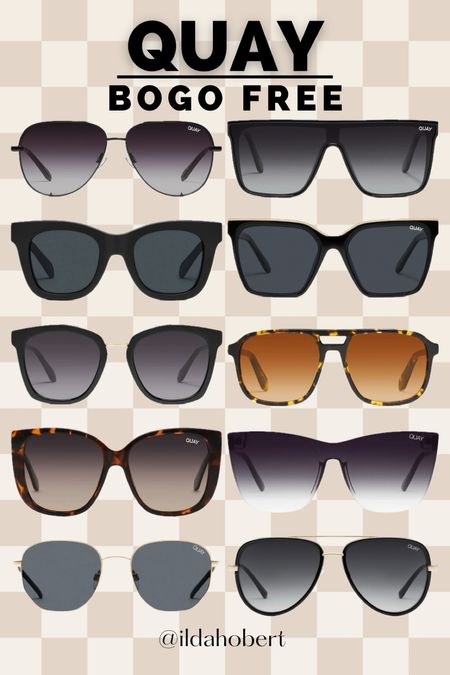 Quay - these sunglasses are BOGO FREE!!☀️ 

Summer fashion, spring fashion, sunglasses, affordable fashion, glassess

#LTKFindsUnder100 #LTKSaleAlert #LTKSeasonal