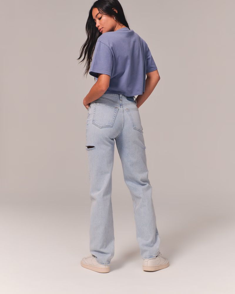 Women's High Rise Dad Jean | Women's Clearance | Abercrombie.com | Abercrombie & Fitch (US)