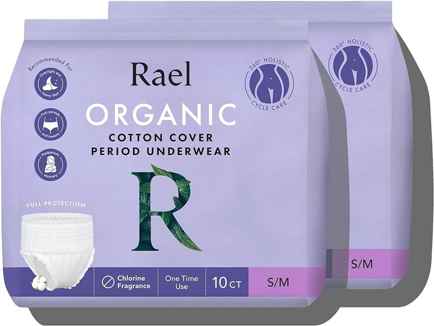 Rael Disposable Underwear for Women, Organic Cotton Cover - Incontinence Pads, Postpartum Essenti... | Amazon (US)