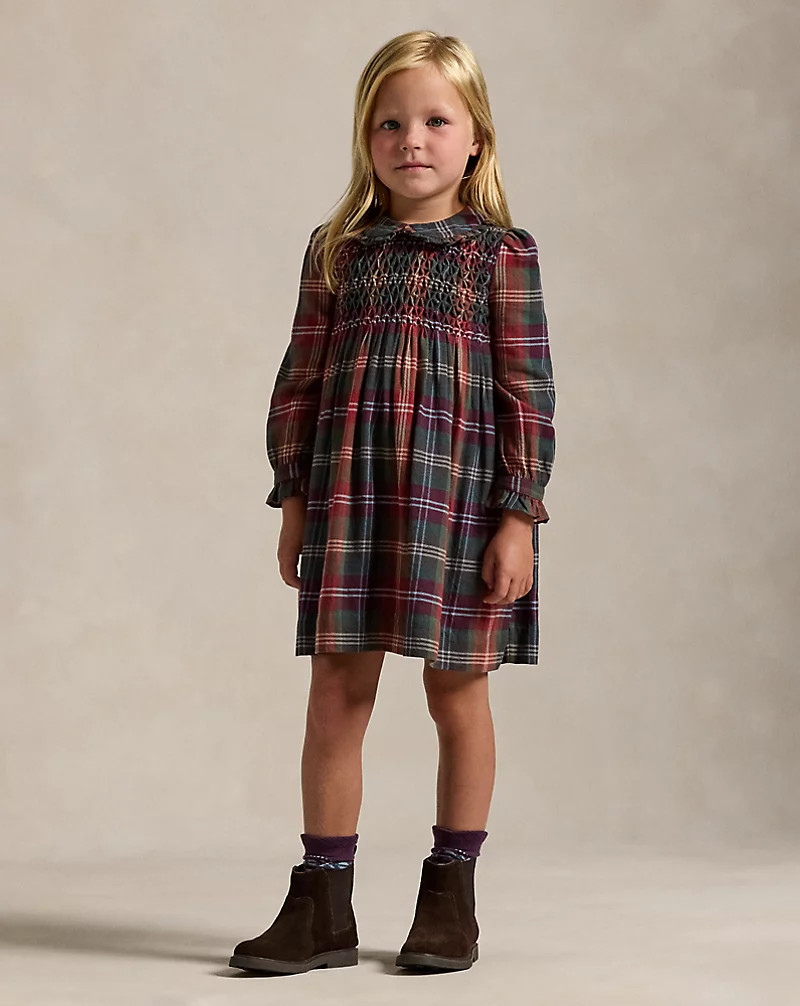 Plaid Hand-Smocked Cotton Twill Dress | Ralph Lauren (UK)