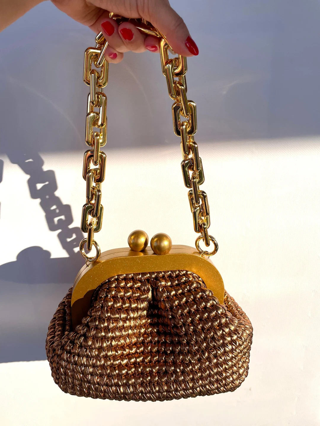 Handmade Gold Framed Bronze Pouch Clutch Evening Metallic Bag Designer Bag - Etsy | Etsy (US)