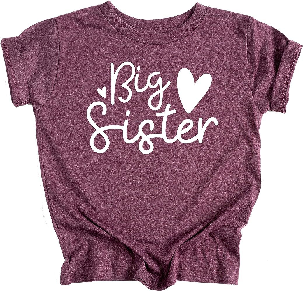 ELLA COLE COMPANY Big Sister Announcement T-Shirt for Toddler Girl- Luxury Cotton Blend Big Siste... | Amazon (US)