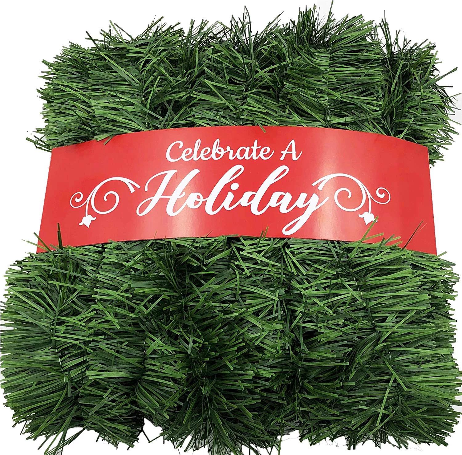50 Foot Garland for Christmas Decorations - Non-Lit Soft Green Holiday Decor for Outdoor or Indoo... | Walmart (US)