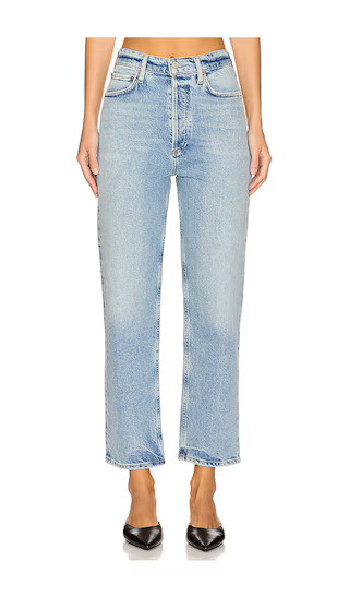 AGOLDE 90's Pinch Waist Crop Jeans in Denim-Light. - size 23 | Revolve Clothing (Global)