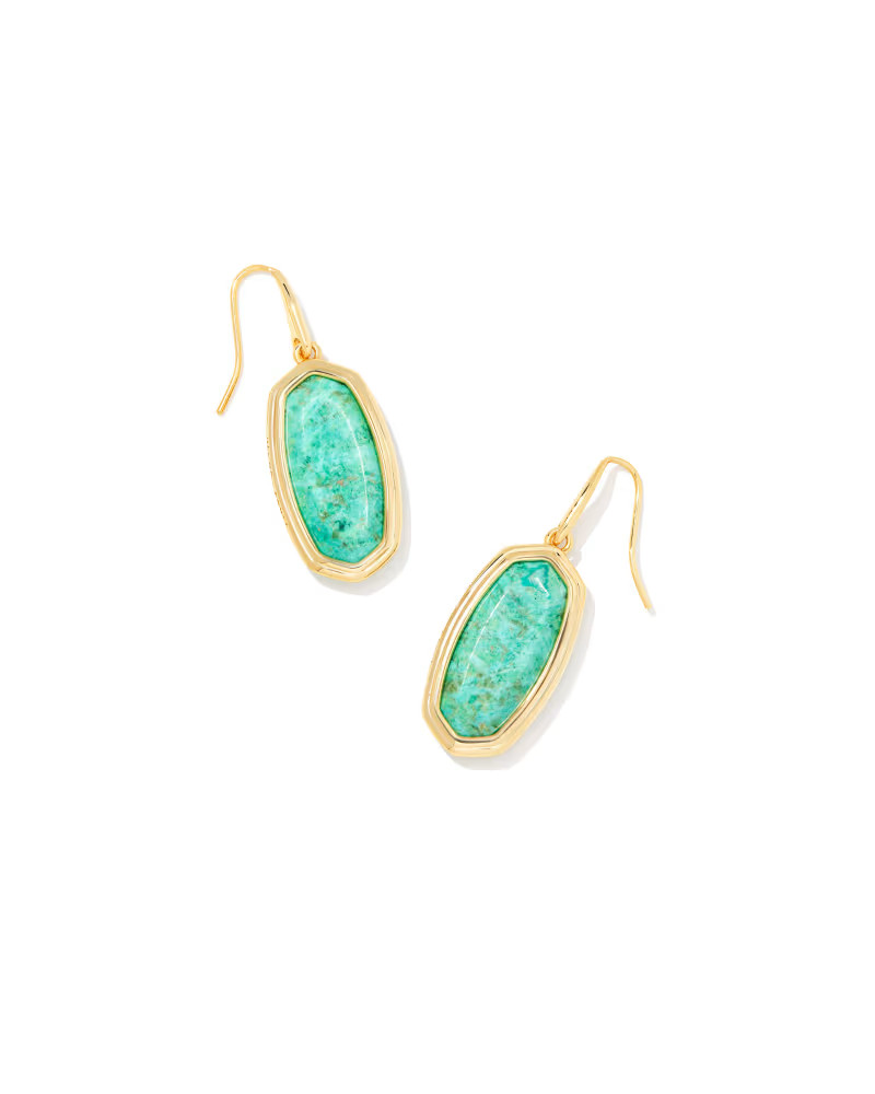 Framed Dani Gold Drop Earrings in Sea Green Chrysocolla | Kendra Scott
