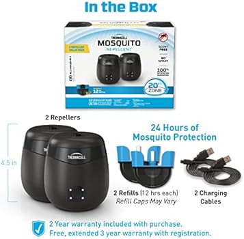 Amazon.com: Thermacell E-Series Rechargeable Mosquito Repeller with 20’ Mosquito Protection Zon... | Amazon (US)