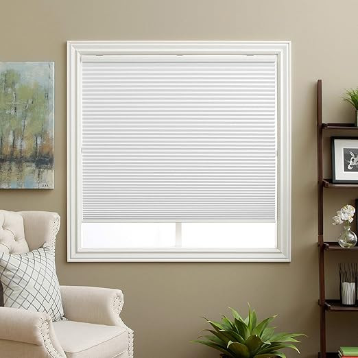 Cellular Shades Cordless Blackout Honeycomb Blinds Fabric Window Shades White(Blackout), 34" W x ... | Amazon (US)