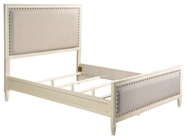 https://www.houzz.com/product/117738162-cambridge-solid-wood-bed-with-upholstered-trim-white-king-tr | Houzz 