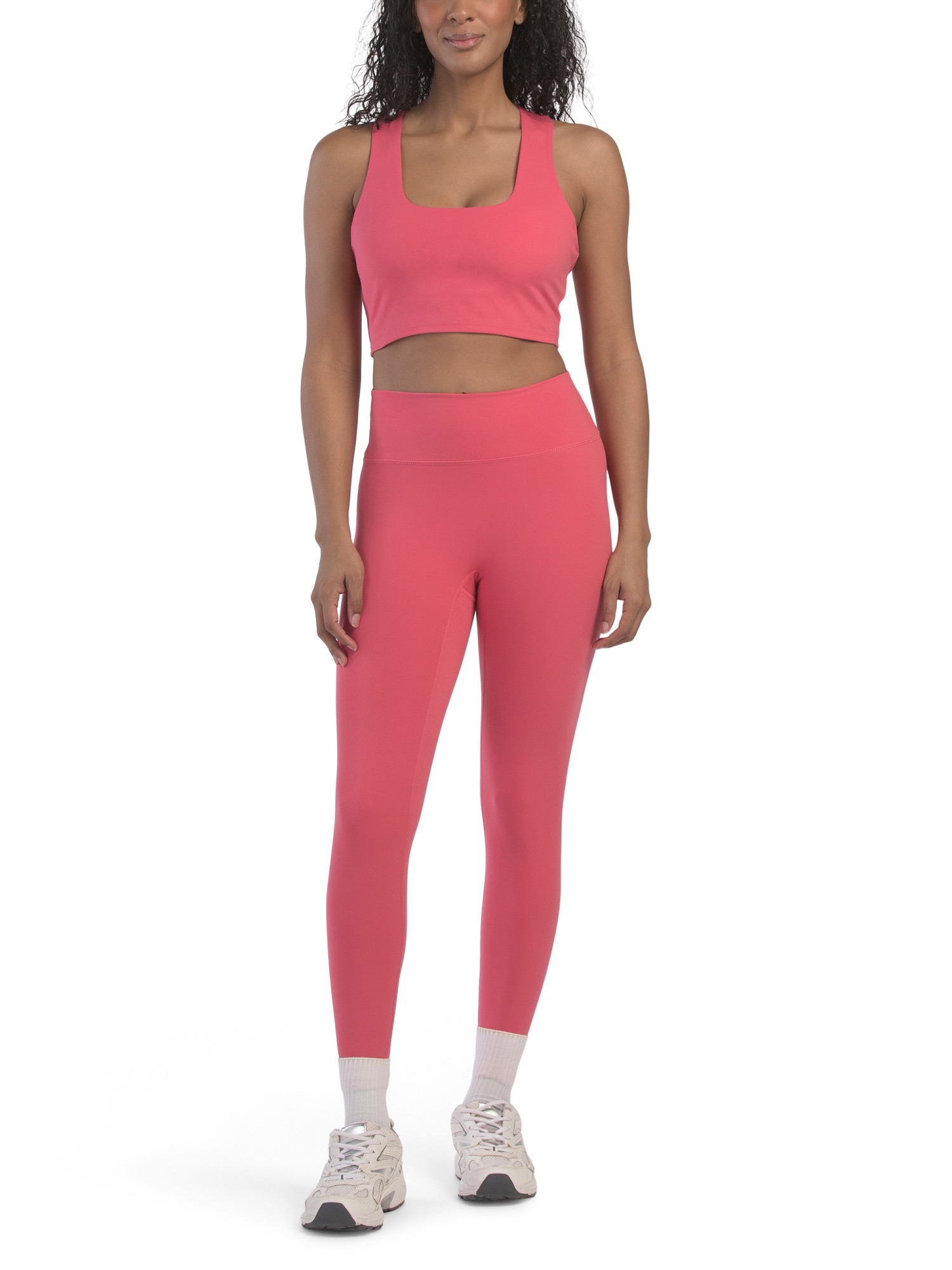 2pc Square Neck Sports Bra And Leggings Set | TJ Maxx