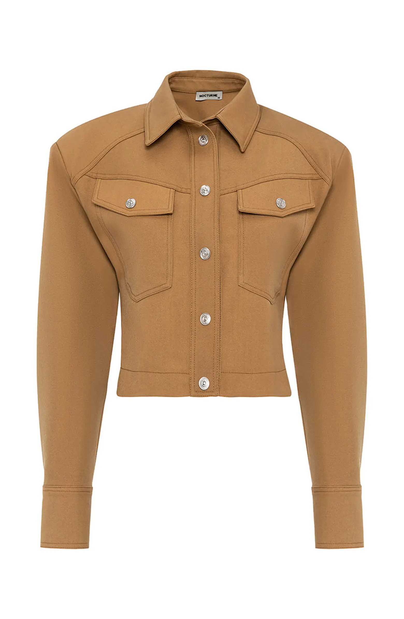 Nocturne Shoulder Pad Gabardine Crop Jacket | Nordstrom | Nordstrom