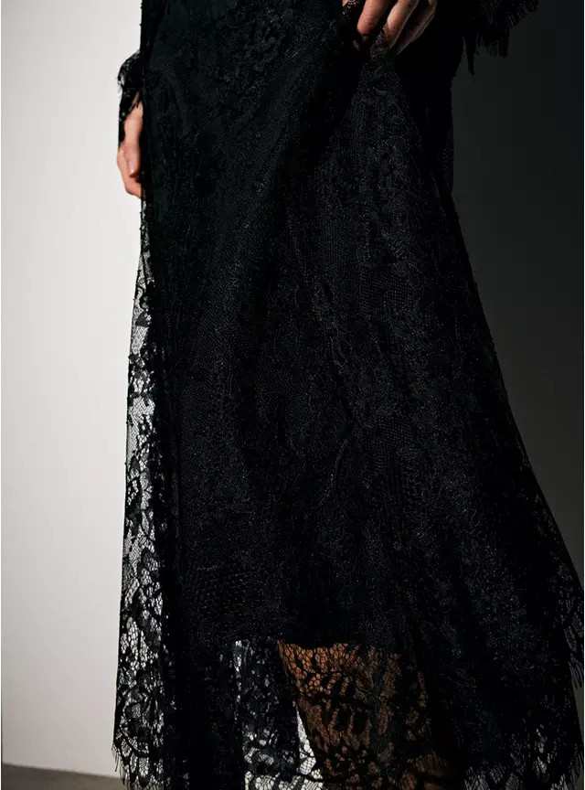 Black Lace Co-ord Maxi Full Skirt 6 | Tu Clothing