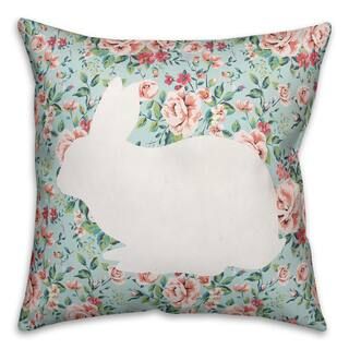 White Rabbit with Roses Throw Pillow | Michaels Stores