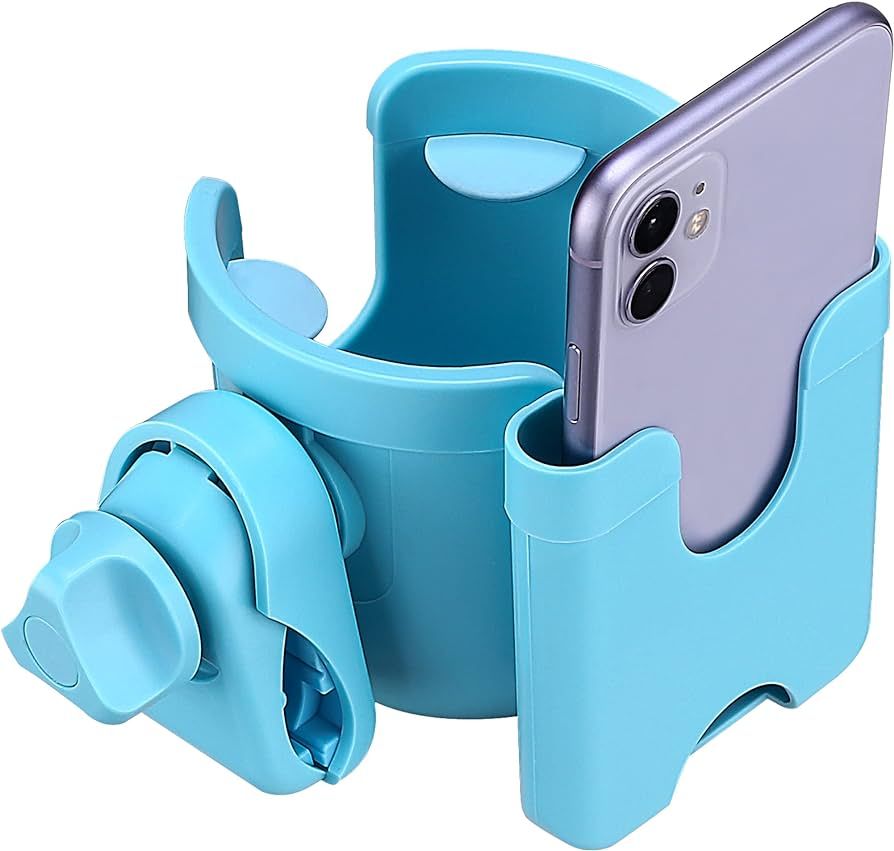 Suranew Stroller Cup Holder with Phone Holder/Organizer, Universal Bike Cup Holder, 2-in-1 Cup Ho... | Amazon (US)