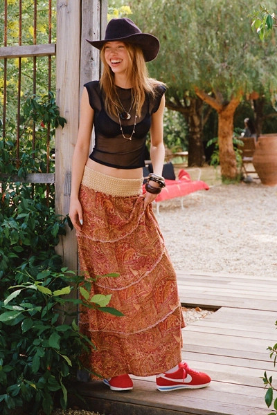 Kimchi Blue On My Mind Smocked Waist Tiered Maxi Skirt | Urban Outfitters (US and RoW)