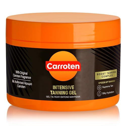 Carroten Intensive Tanning Gel | Browning Tan Accelerator | Non-Greasy, Water-Resistant with Carrot and Coconut Oil | Vitamin A & E For Moisture & Hydration | Made in Greece | 5 Fl Oz | Amazon (US)