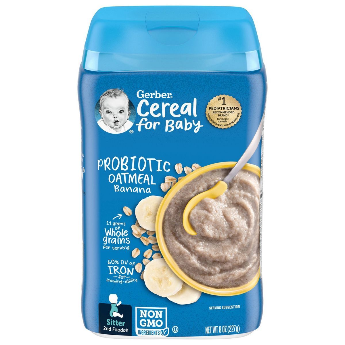 Gerber Probiotic Oatmeal Banana Baby Cereal - 8oz | Target