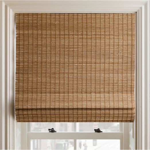 Custom Natural Fine Weave Blackout Roman Shade - Honeynut Cream | West Elm (US)