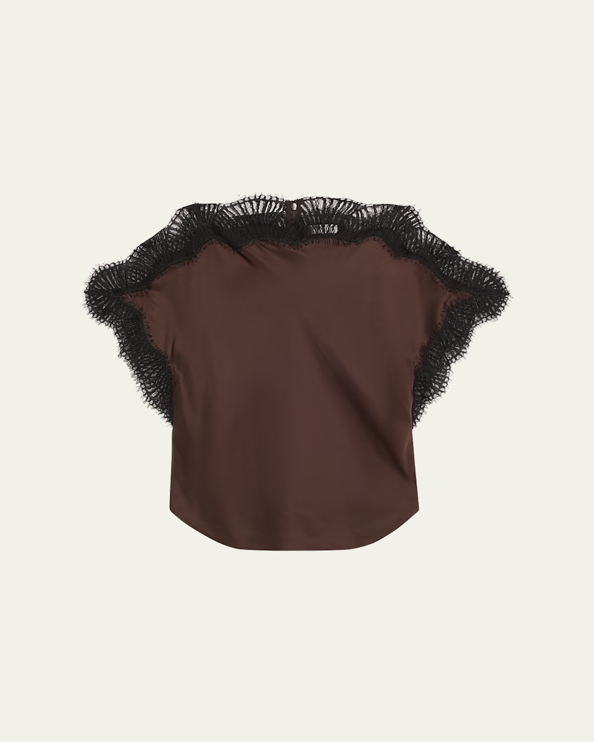 Luna Satin Lace-Trim Top | Bergdorf Goodman