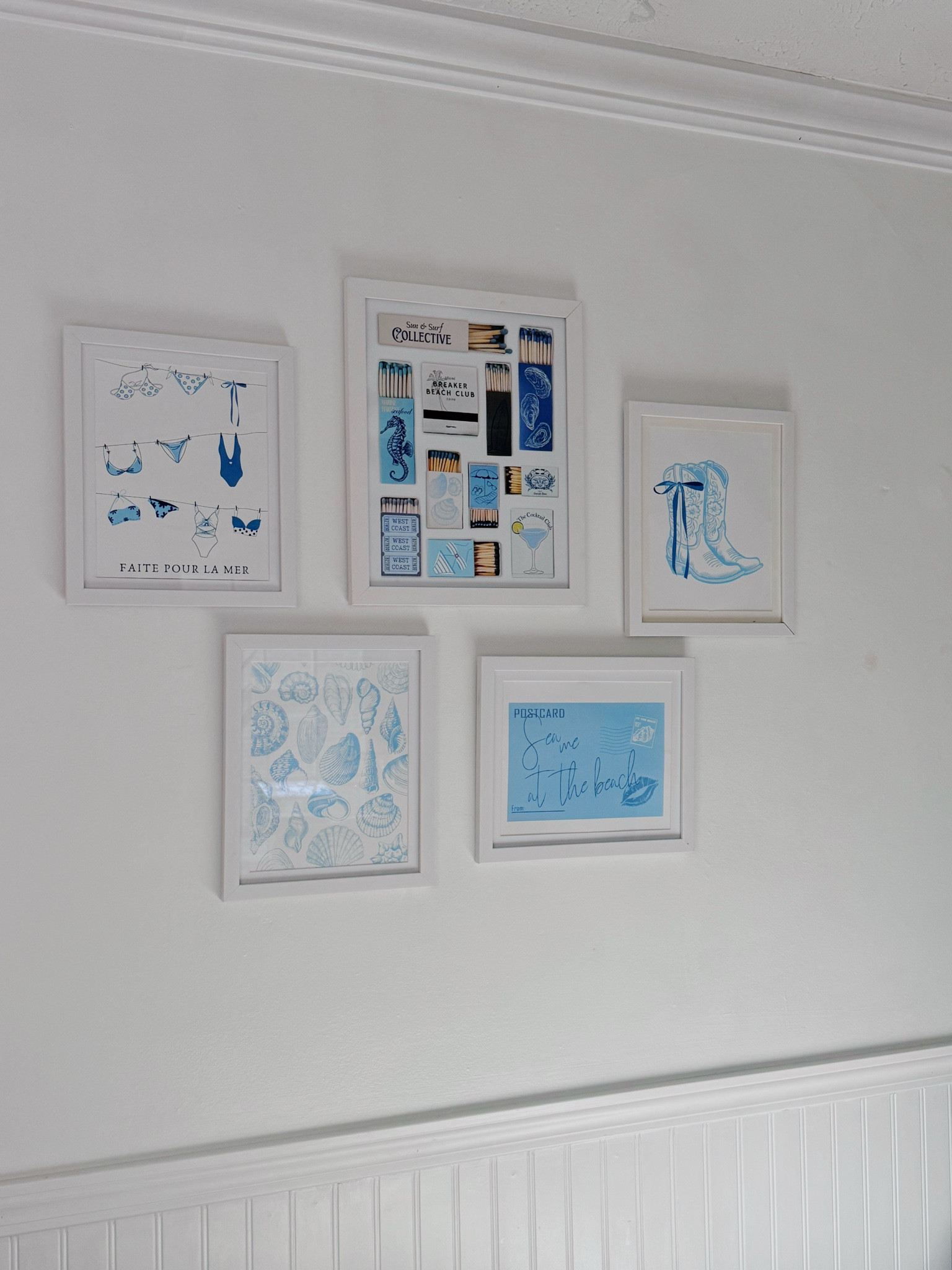 the prints & frames i used for my lil collage wall 🐟🏄🏼‍♀️🌊