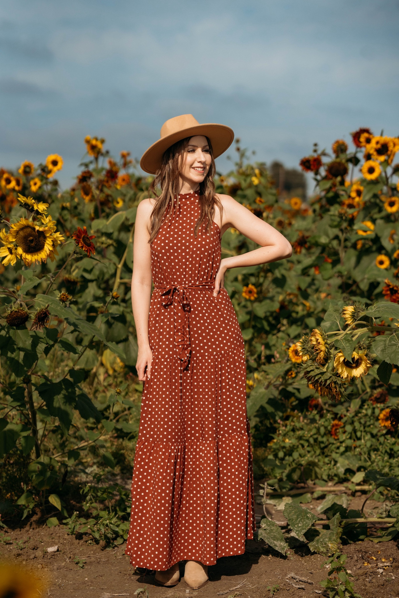 Is this not the perfect dress for a fall?! Love this halter polka dot maxi dress from Chicwish. Paired with a hat and boots for a great day out in the sunflower maze. 🌻 Use code ‘Jennifer15’ for 15% off your Chicwish order. 

Follow @jenniferxherron for more inspiration ✨

#LTKfindsunder100 #LTKfindsunder50 #LTKstyletip