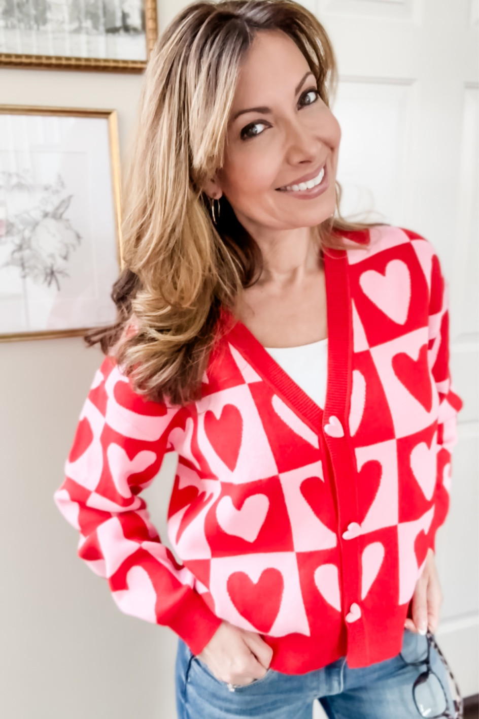 Women's Heart Postage Stamp Graphic Cardigan ❤️

#LTKSeasonal #LTKstyletip #LTKfindsunder50