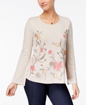 Style & Co Petite Embroidered Sweater, Created for Macy's | Macys (US)