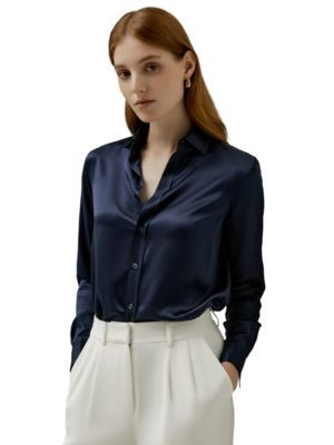 Women's Tailored Button Down Silk Shirt | Macy's