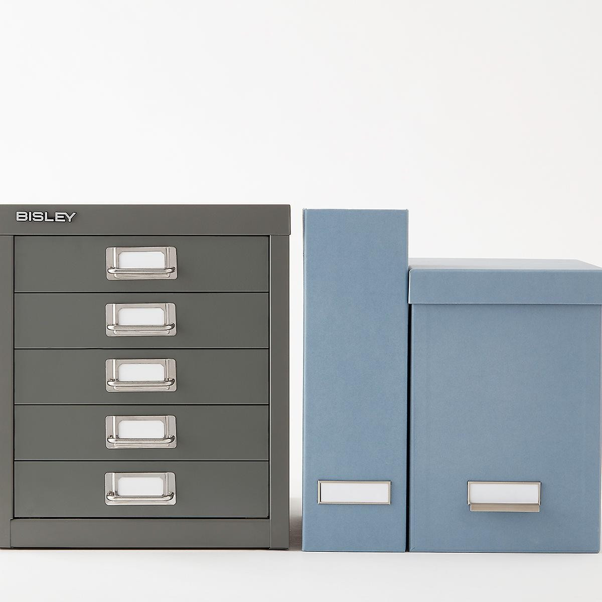 Bigso Steel Blue Stockholm Desktop File | The Container Store