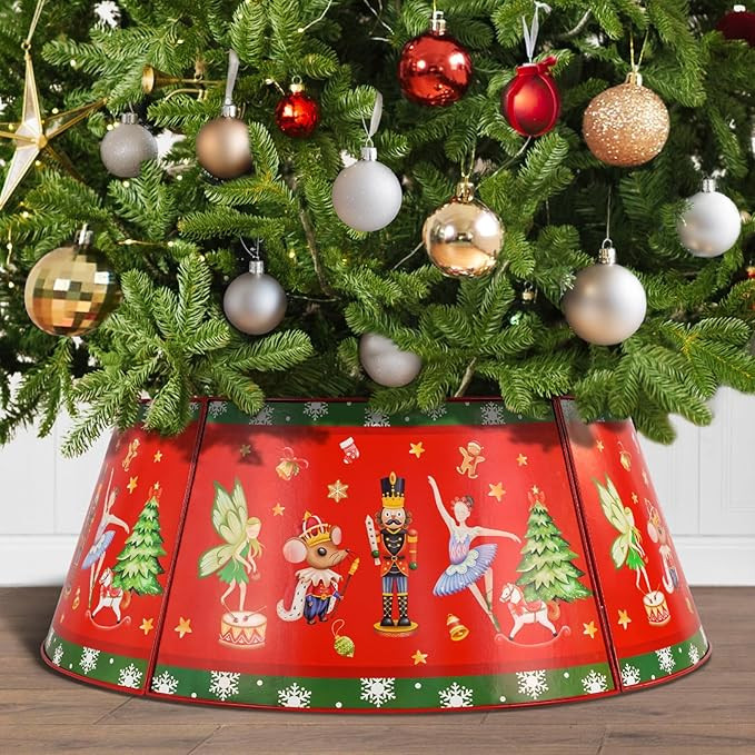Putuo Decor 27in Christmas Tree Collars Red, Metal Christmas Tree Skirt Boxs, Christmas Tree Stan... | Amazon (US)
