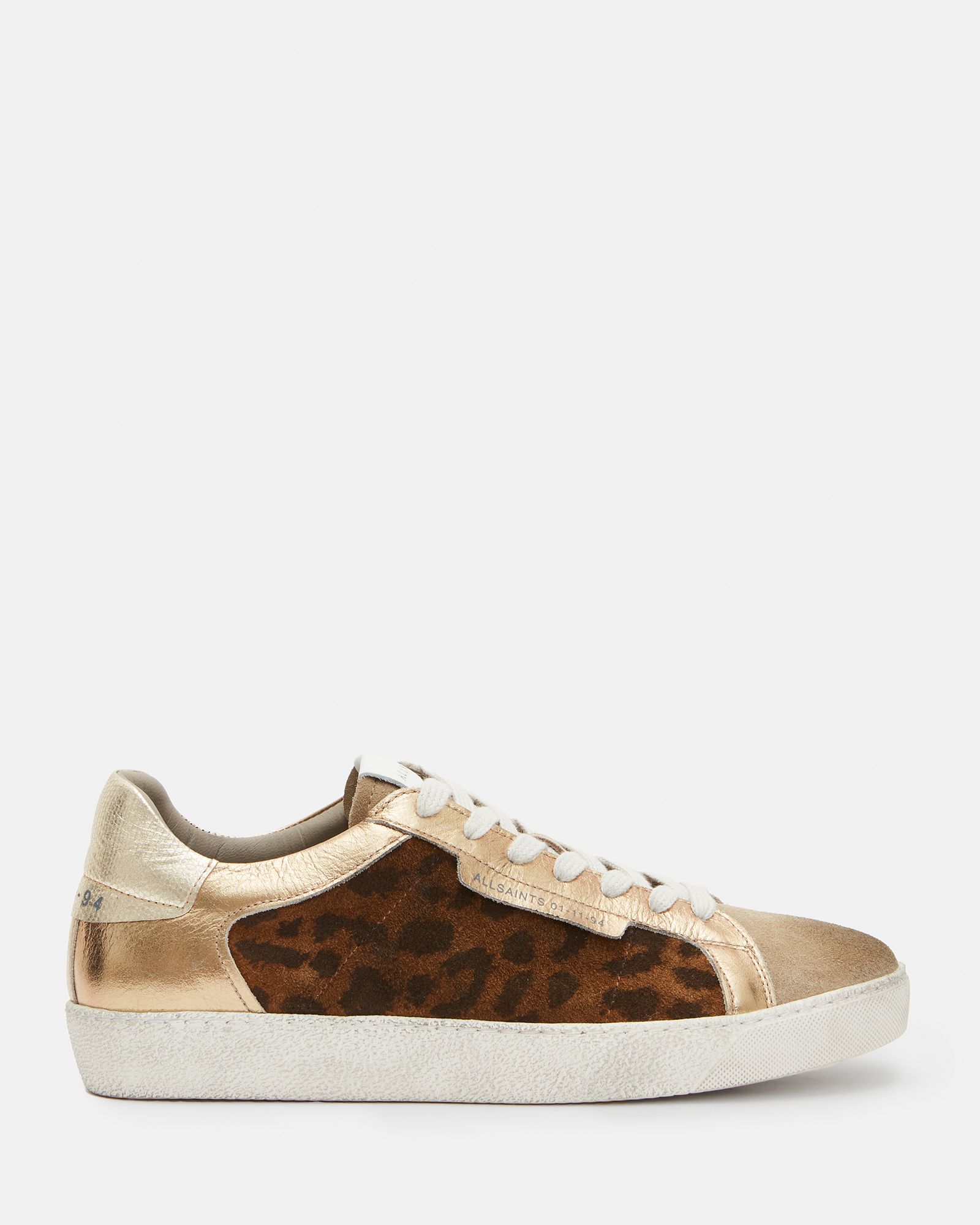 AllSaints Sheer Leopard Print Leather Sneakers | AllSaints US