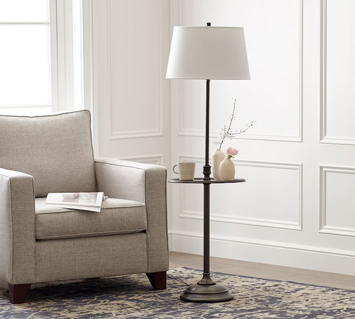 Chelsea Metal Floor Lamp With Tray | Pottery Barn (US)