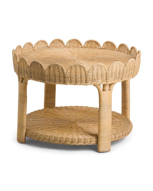 Scalloped Rattan Coffee Table | TJ Maxx