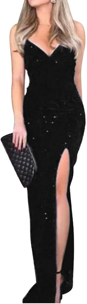 Women Sleeveless Off Shoulder Split Evening Cocktail Long Dress | Amazon (US)